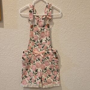 Kensie Girl Pink and Green Floral Kids Overalls